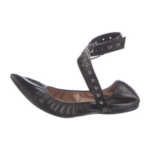 Valentino Love Latch grommet flats Leather - Eyelet Trim Ballet Flats